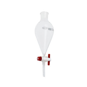 IMBUTO SEPARATORE, A FORMA DI PERA CON RUBINETTO IN PTFE, GLASSCO