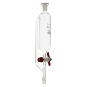 Imbuto gocciolatore cilindrico con equilibratore di pressione e rubinetto in PTFE