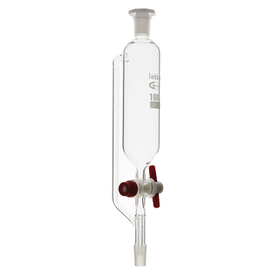 Imbuto gocciolatore cilindrico con equilibratore di pressione e rubinetto in PTFE