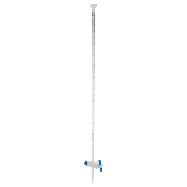Buretta con rubinetto diritto in PTFE e striscia di Schellbach, classe A
