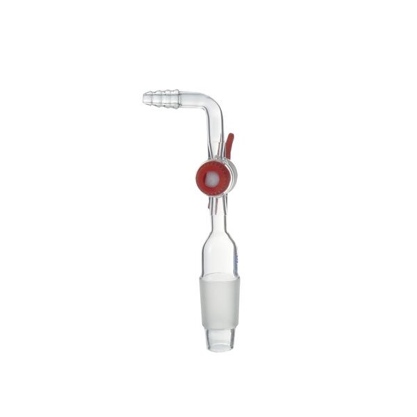Raccordo smerigliato con rubinetto in PTFE
