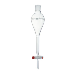 Imbuto separatore con rubinetto in PTFE e tappo in plastica, tipo Gilson, GLASSCO